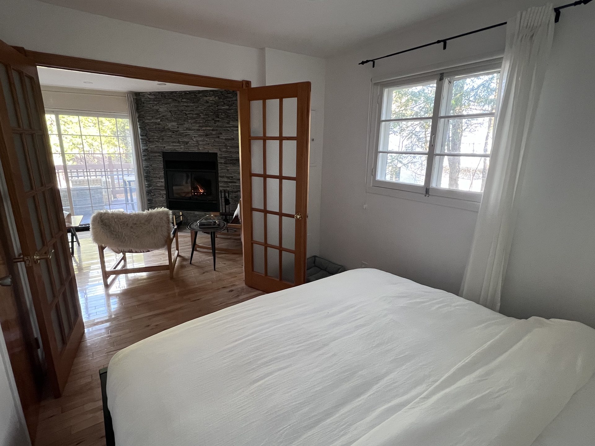 Master bedroom with French doors