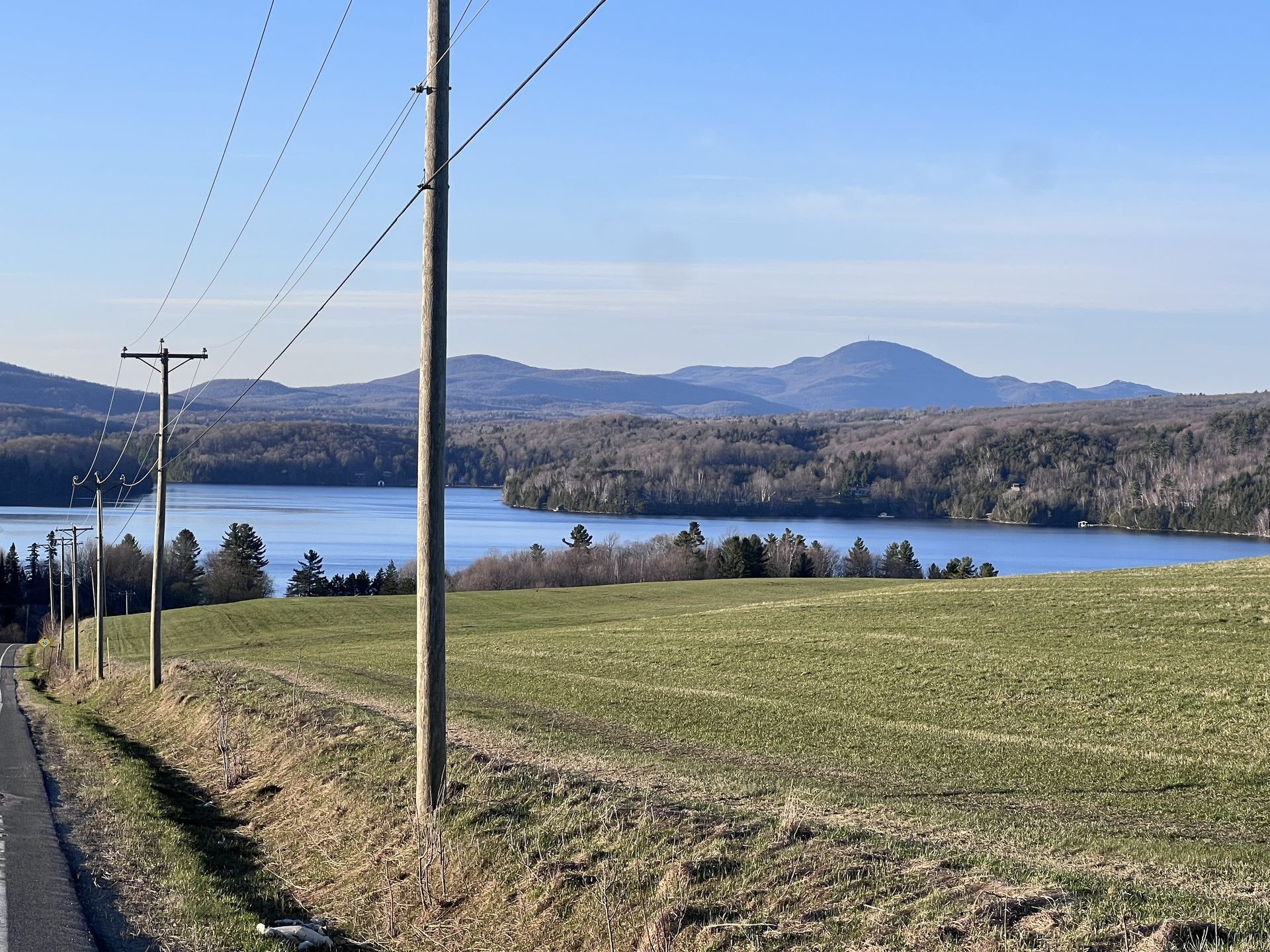 Lake Memphrémagog with mountains