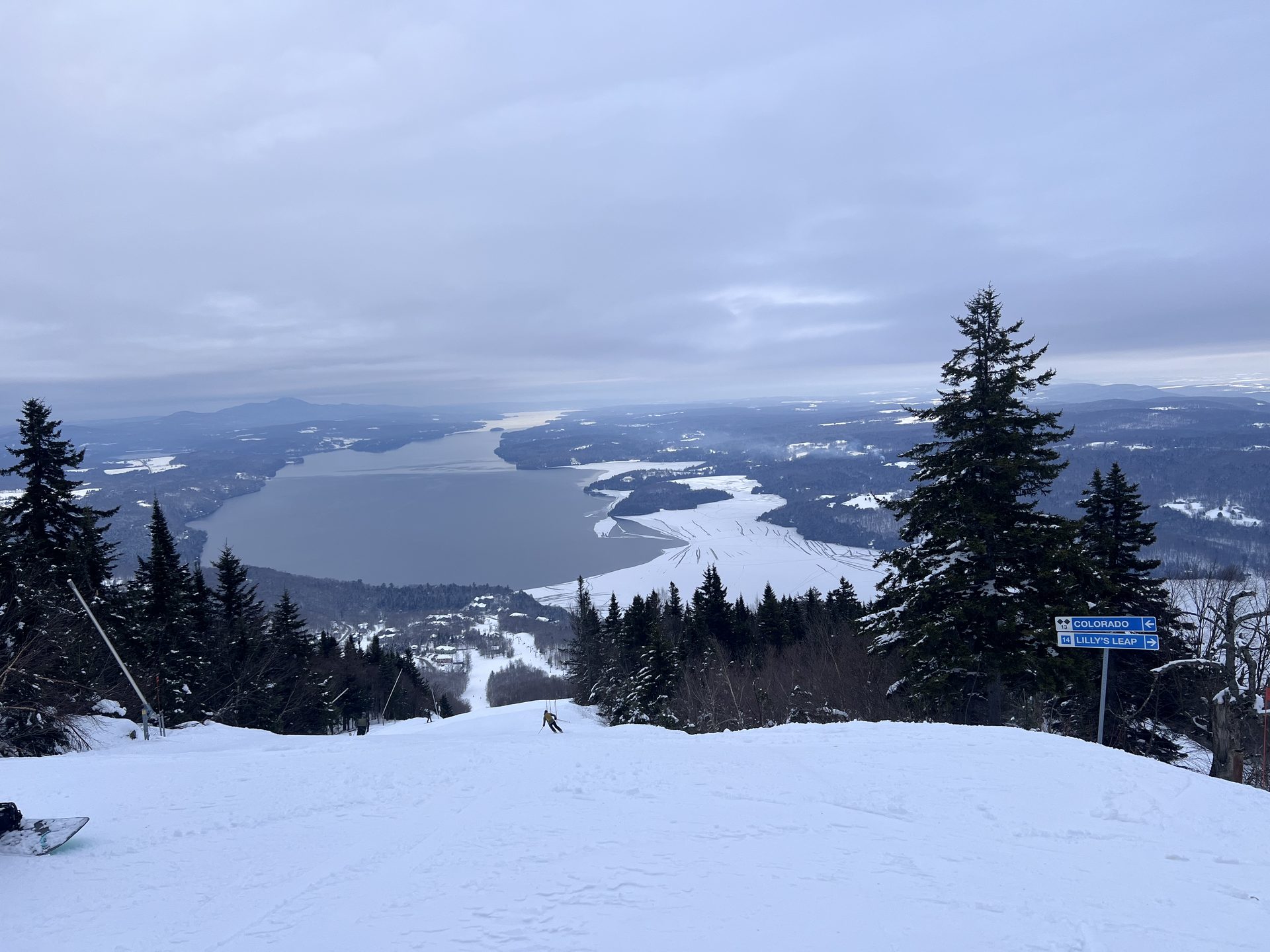 Owl's Head ski slopes with lake view